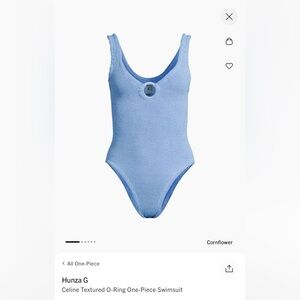 🩵NWT🩵 Hunza G Celine Textured O-Ring One-Piece Swimsuit
